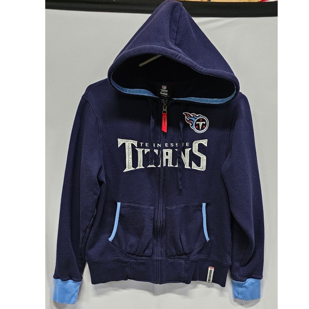 Reebok NFL Tennessee Titans Womens Full Zip Hoodieโ Navy Blue Sweatshirt Medium